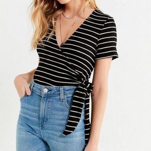 UO Striped Wrap Top